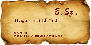 Blayer Szilárd névjegykártya