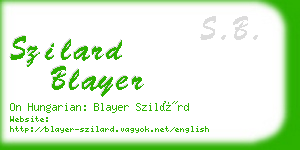 szilard blayer business card